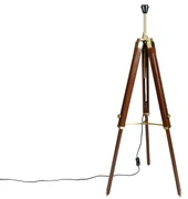 Vintage vloerlamp messing tripod - Cortin Landelijk / Rustiek Binnenverlichting Lamp