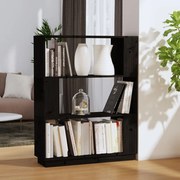 vidaXL Boekenkast/kamerscherm 80x25x101 cm massief grenenhout zwart