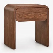 Rechthoekige Bijzettafel 45x40 Cm In Mdf Rosbel Marrón Nogal Oscuro - Sklum
