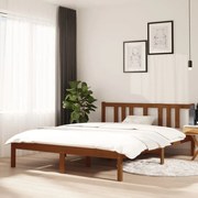 vidaXL Bedframe massief hout honingbruin 140x190 cm