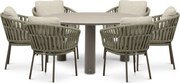 Tuinset Ronde Tuintafel 6 personen 158 cm Rope Zand/Beige  Coco Viento/Trino