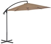 vidaXL Zweefparasol met stalen paal 300 cm taupe