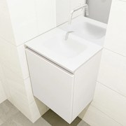 Mondiaz Olan 40cm toiletmeubel linen met wastafel talc midden geen kraangat