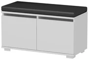 Homemania Schoenenkast met poef Drago 80x35x42 cm wit en zwart
