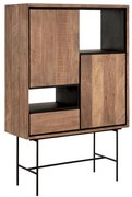 DTP Home Metropole Teak Kast Met Open Vakken - 100x40x150cm.