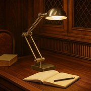 Messing Tafellamp Oliver Antiek Zilver