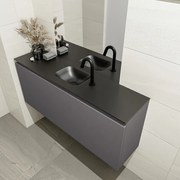 Mondiaz Olan 120cm toiletmeubel dark grey met wastafel urban midden 1 kraangat