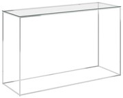 vidaXL Bijzettafel 120x40x78 cm roestvrij staal en glas zilverkleurig