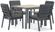 Tuinset 4 personen 100 cm Aluminium/teak Grijs Lifestyle Garden Furniture Marseille/Borello