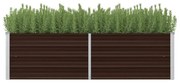 vidaXL Plantenbak verhoogd 160x40x45 cm gegalvaniseerd staal bruin