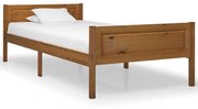 vidaXL Bedframe massief grenenhout honingbruin 90x200 cm