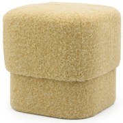 By-Boo Kelso Vierkant Poefje Zachte Stof Mosterd