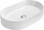 Mexen Grovo gegroefde opzetwastafel 57 x 36 cm, wit - 22305700