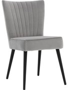 Goossens Eetkamerstoel Rob grijs velvet stof leuning, urban industrieel