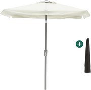 Parasol Shadowline Aruba | Inclusief hoes | Rechthoekig | 210x150cm | Met draaihendel | Grijs/Antraciet | Kees Smit Tuinmeubelen