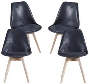 Pak 4 Synk Vintage Stoelen