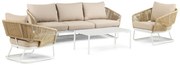 Stoel en Bank Loungeset 5 personen Wit Hartman Corsica/Lunaro