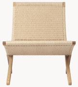 Inklapbare loungefauteuil Mg501 Cuba met handgeweven zit- en rugleuning