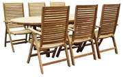 Arona Ovaal uitschuifbare dining tuinset 160-210x90 cm blad 4 cm 7-delig teak