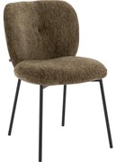 Goossens Basic Eetkamerstoel Eller groen stof leuning, modern design