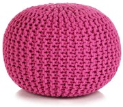 vidaXL Poef handgebreid 50x35 cm katoen roze