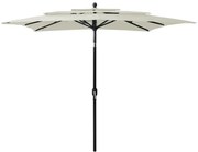 vidaXL Parasol 3-laags met aluminium paal 2,5x2,5 m zandkleurig