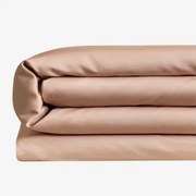 Sampras Satijnen Dekbedovertrek Met 300 Draden Per Inch Roze – Hazelnoot & Bed 135/140cm (220 X 220 Cm) - Sklum