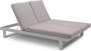 Lifestyle Garden Furniture Massimo Ligbed Met Kussen Wit/soft Grey Aluminium Wit