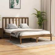 vidaXL Bedframe massief grenenhout honingbruin 135x190 cm 4FT6 Double