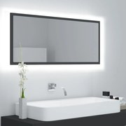 vidaXL Badkamerspiegel LED 100x8,5x37 cm spaanplaat grijs