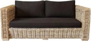 Nissah 2,5-zitsbank naturel rotan - olefin black - urecel foam