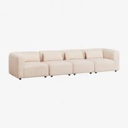 4-delige Modulaire Bank Fogler Teddystof Crème Beige - Sklum
