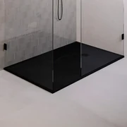 BRAUER Relievo Crag Douchebak 180x100cm antislip antibacterieel mineraalmarmer mat zwart DB-RC100X180Z