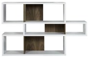 TemaHome London Lage Design Boekenkast Wit - Noten - 156x34x100cm.