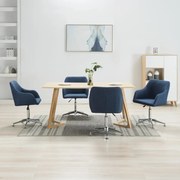 vidaXL Eetkamerstoelen draaibaar 4 st stof blauw