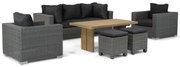 Stoel en Bank Loungeset 5 personen Wicker Grijs  Garden Collections Toronto/Brighton