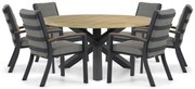 Tuinset Ronde Tuintafel 6 personen 160 cm Aluminium/teak Grijs Osmen Midura/Rockville