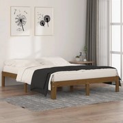 vidaXL Bedframe massief hout honingbruin 150x200 cm 5FT King Size