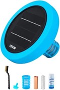 VEVOR Solar Zwembadionisator tot 132489 L, Drijvende Automatische Waterzuiveraar en Filter, Chloorvrij Water, Ronde Koperen Zwembadionisator met Koperen Anodes, Veer, Borstel & Filter voor Spa's