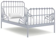 vidaXL Bedframe verlengbaar metaal grijs 80x130/200 cm