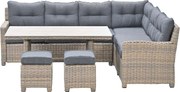 Garden Impressions Alaska lounge dining set 5-delig rechts - vintage willow - light teak vironwood