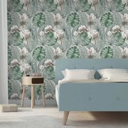 DUTCH WALLCOVERINGS Behang Eden grijs en lichtgroen