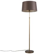 Vloerlamp brons met bruine kap 45 cm verstelbaar - Parte