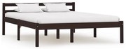 vidaXL Bedframe massief grenenhout donkerbruin 140x200 cm