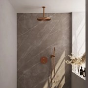 Brauer Copper Carving thermostatische inbouw regendouche met staafhanddouche, plafondarm en hoofddouche 30cm set 78 koper geborsteld PVD