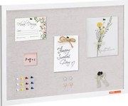 VEVOR 30"x20" Wit Kurkbord met Linnen Oppervlak - Stijlvol Wandgemonteerd Prikbord voor Thuis, School, Kantoor - Elegant en Functioneel Prikbord
