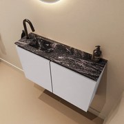 Mondiaz Ture DLux toiletmeubel 80cm cale met wastafel lava links met kraangat