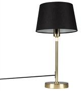 Tafellamp goud/messing met kap zwart 25 cm verstelbaar - Parte Modern E27 Binnenverlichting Lamp