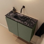 Mondiaz Ture DLux toiletmeubel 60cm army met wastafel lava midden zonder kraangat