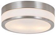 Moderne plafondlamp staal 28 cm IP44  - Flavi